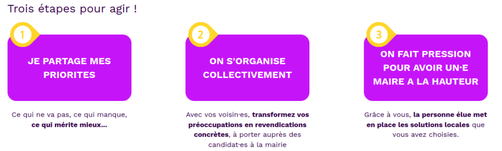 Les trois étapes Mairie-me