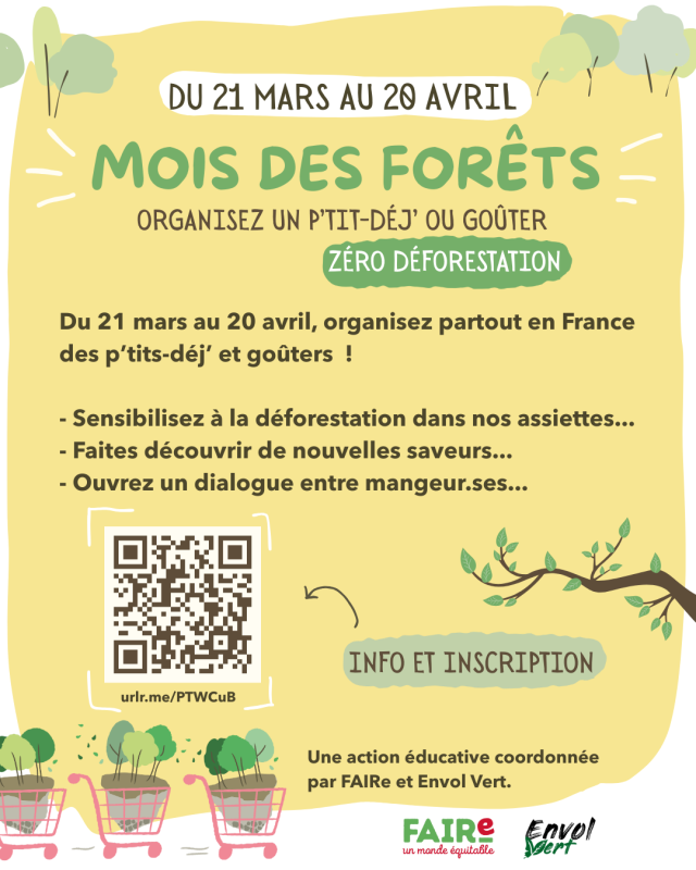 Organisez MOIS DES FORÊTS Mois des Forêts - Gouters et petit-déj zéro déforestation